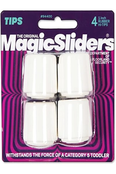 Magic Sliders واقي أرجل الأثاث المطاطي من هاي-تيب، أبيض، دائري بقطر 1 بوصة، ح...
