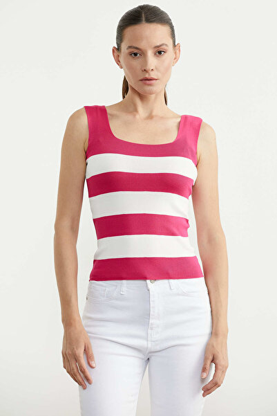 Sementa Πλεκτό Τρικό Αθλέτη με Χοντρές Ρίγες - Φούξια