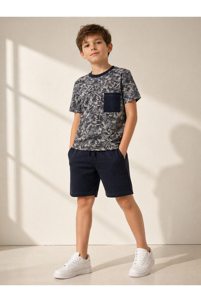 Beka Kids Αγορίστικο κοντομάνικο σετ με σχέδιο και λεπτομέρεια τσέπης, καλοκα...