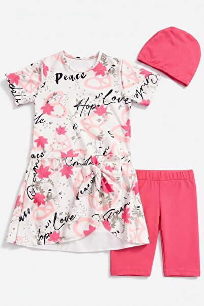 Mnk Baby&Kids Σετ μαγιό για κορίτσια με σχέδια - Τριπλό μαγιό θάλασσας και πι...