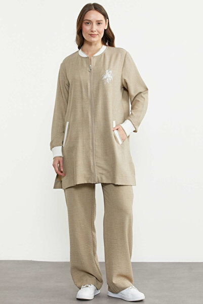 Sementa Σετ Λινό Στυλ Διπλό Τουνίκ - Μπεζ