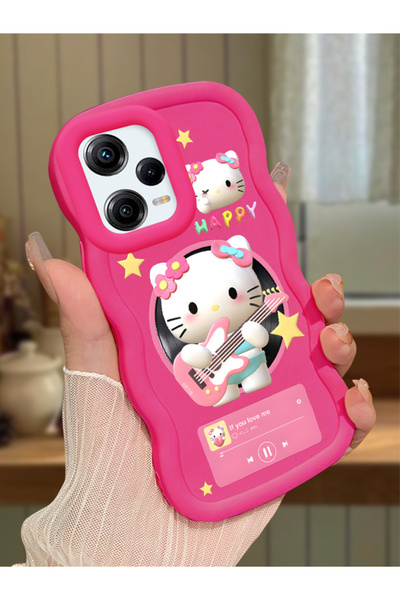 Hontinga Redmi Note 12 Pro 5G Uyumlu Darbeye Dayanıklı Basit Kırmızı Silikon ...