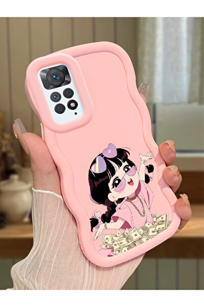 Hontinga Redmi Note 11 Pro 4G Uyumlu Darbeye Dayanıklı Basit Pembe Silikon Te...