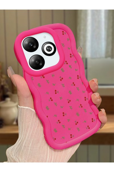 Hontinga Infinix Smart 8 Compatible Shockproof Simple Red Silicone Phone Case...