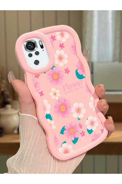 Hontinga Redmi Note 10S Uyumlu Darbeye Dayanıklı Basit Pembe Silikon Telefon ...