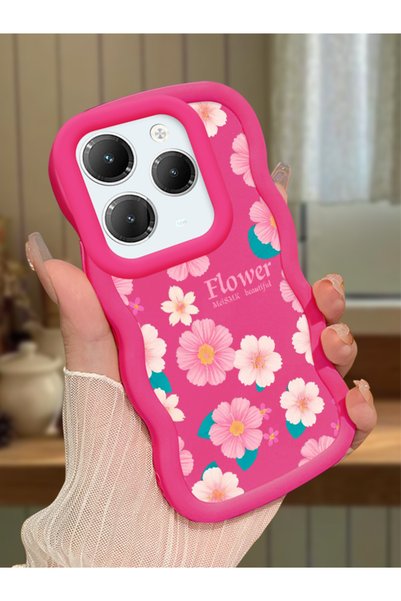 Hontinga Infinix Hot 40 Compatible Shockproof Simple Red Silicone Phone Case ...