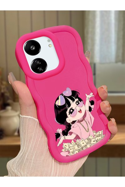 Hontinga Poco C65 Compatible Shockproof Simple Red Silicone Phone Case Cute G...
