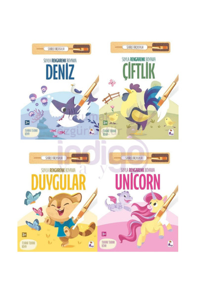 İndigo Kitap Suyla Rengarenk Boyama 4 Kitap Set