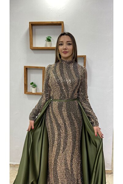 Ahunisa Tesettür Giyim KUYRUKLU TAŞLI TESETTÜR ABİYE 2622