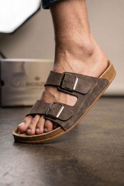 İncim Ανδρικές παντόφλες Vizon Comfort με διπλό λουράκι, μεγάλου μεγέθους, κα...