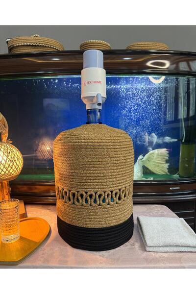 JÜTEX HOME Θήκη για μπουκάλια από άχυρο γιούτας με σχέδιο μπαμπού, εμφάνιση φ...