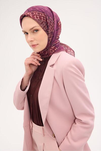 Silk Home Eșarfă Tencel Monare cu model otoman, mov, 90X90