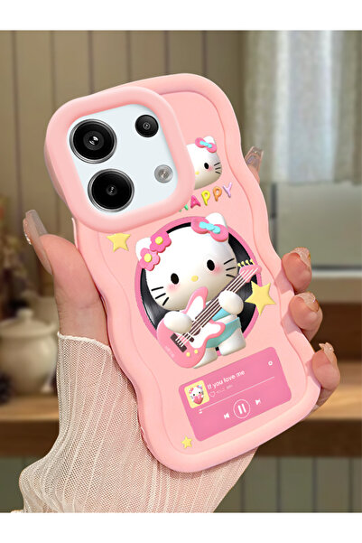 Hontinga Redmi Note 13 Pro 5G Uyumlu Darbeye Dayanıklı Basit Pembe Silikon Te...