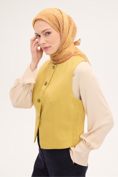 Silk Home وشاح تينسل مونار بنمط عثماني أصفر برتقالي 90X