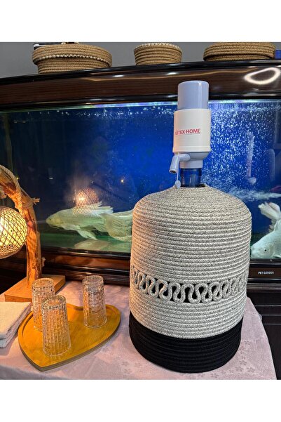 JÜTEX HOME Θήκη για μπουκάλια από άχυρο γιούτας με σχέδιο μπαμπού, εμφάνιση φ...