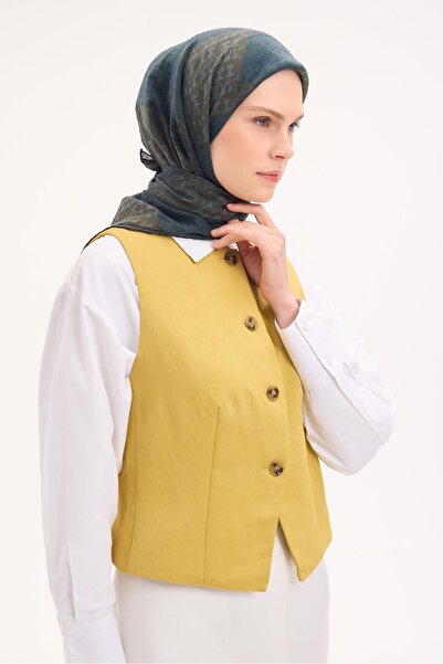 Silk Home وشاح تينسل مونار بنمط عثماني أخضر داكن 90×90