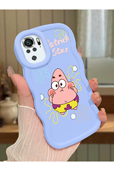 Hontinga Redmi Note 10S Uyumlu Darbeye Dayanıklı Basit Mavi Silikon Telefon K...
