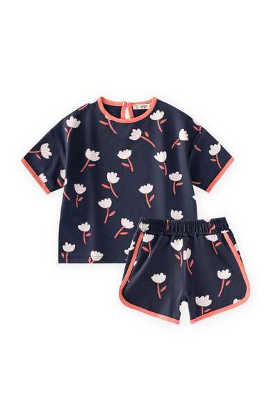 Cigit Σετ σορτς με σχέδια, μεγάλου μεγέθους, για 1-7 ετών, σε μπλε ναυτικό χρώμα