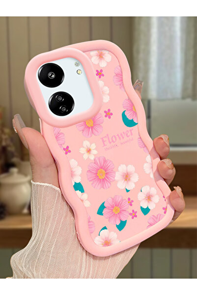 Hontinga Redmi 13C Uyumlu Darbeye Dayanıklı Basit Pembe Silikon Telefon Kılıf...