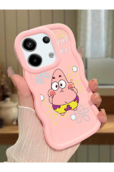 Hontinga Redmi Note 13 Pro 5G Uyumlu Darbeye Dayanıklı Basit Pembe Silikon Te...