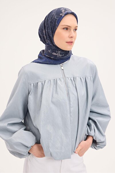 Silk Home وشاح تينسل مونار بنمط أزرق منتصف الليل 90x90