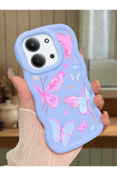 SLIMFELT Redmi 15C 5G Uyumlu Yüksek Kalite Kelebek Silikon Kılıf, Darbeye Kay...