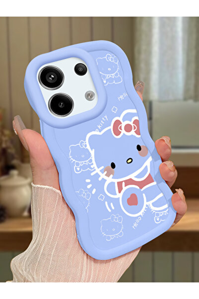 Hontinga Redmi Note 13 Pro 5G Uyumlu Darbeye Dayanıklı Basit Mavi Silikon Tel...