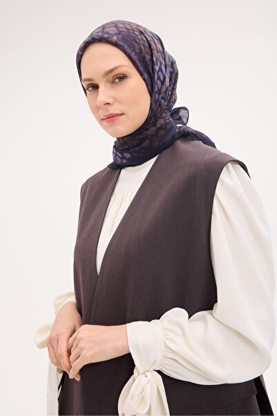 Silk Home وشاح تينسل مونار بنمط حجري باللون الأزرق الداكن 90x90