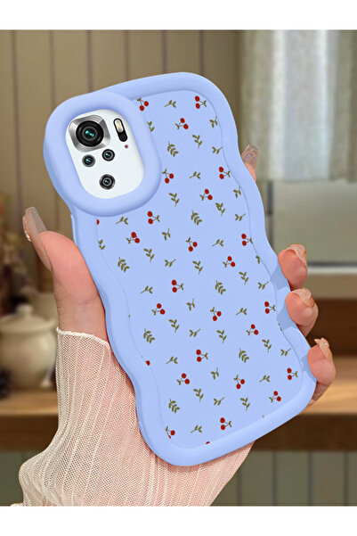 Hontinga Redmi Note 10S Uyumlu Darbeye Dayanıklı Basit Mavi Silikon Telefon K...