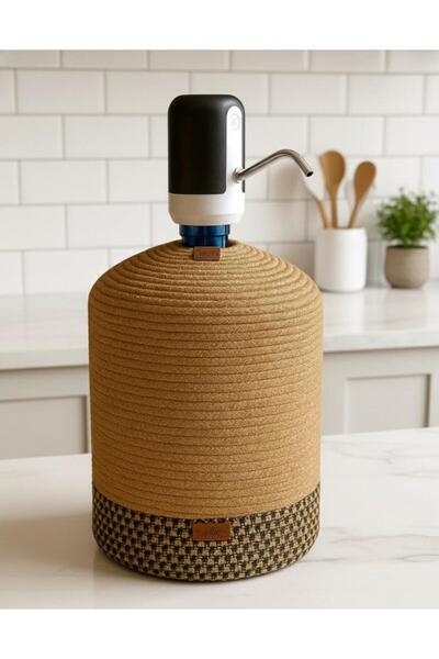 JÜTEX HOME Θήκη για μπουκάλια από άχυρο γιούτας με σχέδιο μπαμπού, εμφάνιση φ...