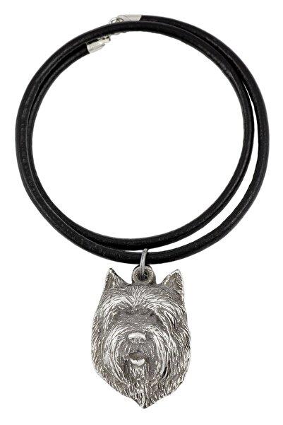 Art - Dog Cairn Terrier II - Colier cu câine, pandantiv placat cu argint pent...
