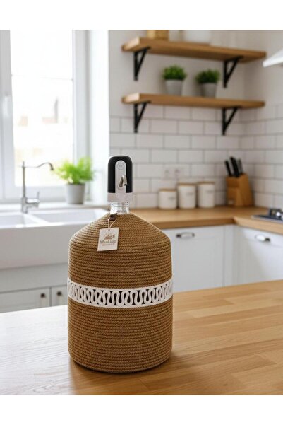 JÜTEX HOME Θήκη για μπουκάλια από άχυρο γιούτας με σχέδιο μπαμπού, εμφάνιση φ...