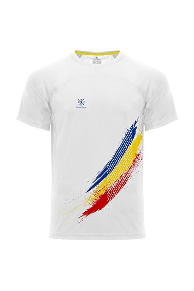 ColorEscu Tricou Tricolor România, material tehnic sport, bărbat, culoare alb...