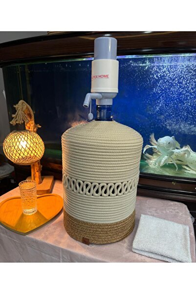 JÜTEX HOME Θήκη για μπουκάλια από άχυρο γιούτας με σχέδιο μπαμπού, εμφάνιση φ...