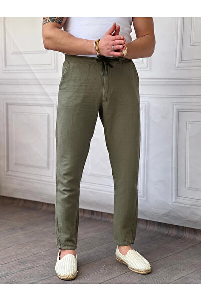 MODEFENDİ Linen Trousers with Rope Detail