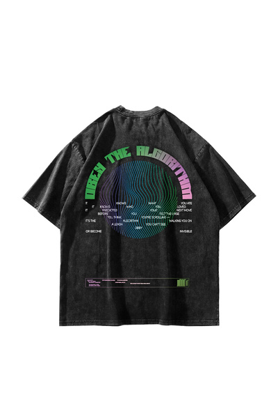 Sekizbiraltı Μπλουζάκι Obey με στάμπα, υπερμεγέθη, unisex, πλενόμενο, μαύρο