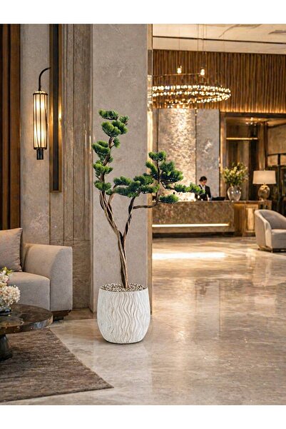 Yades Lüks Yapay Bonsai Çam Ağacı - 170cm Özel Tasarım Kıvrımlı Gövde - Moder...