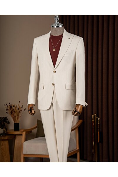 TerziAdemAltun Italian Style Slim Fit Men's Pointed Lapel Jacket Pants Suit B...