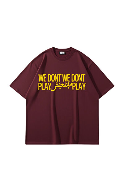 Sekizbiraltı Μπλουζάκι We Dont Play με στάμπα, υπερμεγέθη, unisex, σε μπορντό...