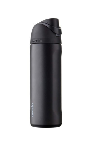 owala 24 oz Black Insulated Stainless Steel Water Bottle with Straw, Reusable...