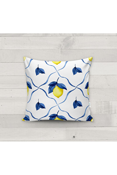 Evmila سلسلة البحر الأبيض المتوسط: وسادة مخملية بنمط شبكي باللون الأزرق الياق...