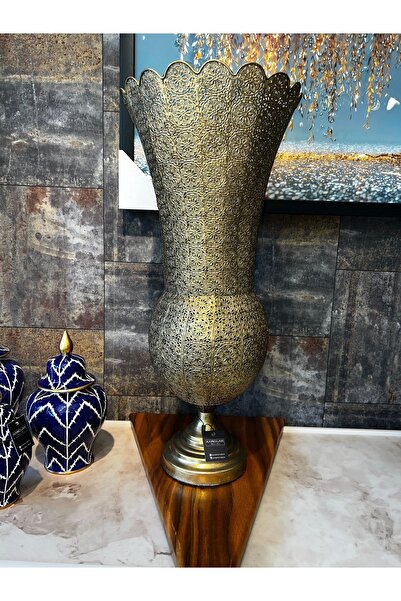 KARCILAR HOME STORE eskitme gold yer vazosu 20 x 62 cm