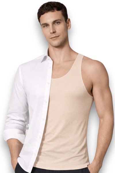 Fanilam Berrak Laser Cut Seamless Men's Undershirt 2 Pieces Non-Marking Cotto...