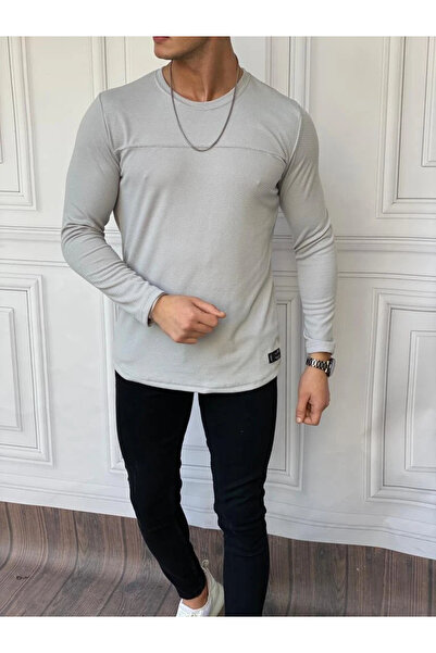 MODEFENDİ Cotton Open Sweatshirt with Side Knitted Detail
