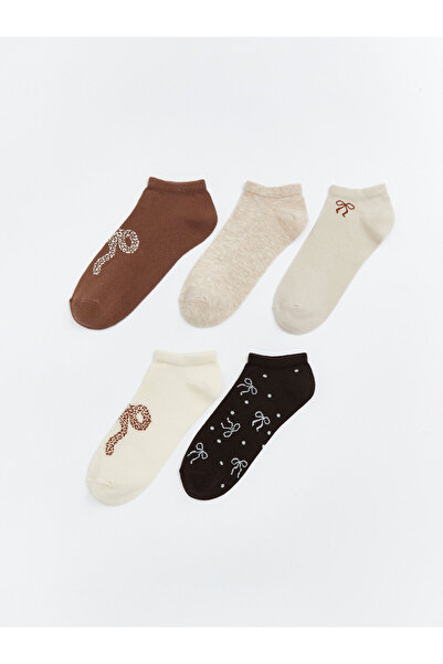 LC Waikiki Women's Ankle Socks with Bow Detail, Set of 5