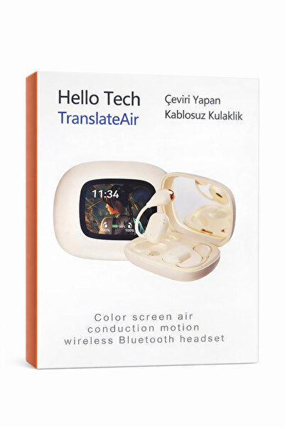 TelkurTeknoloji Hellotech AI Language Translator Air Kulaklık, Dokunmatik Ekr...
