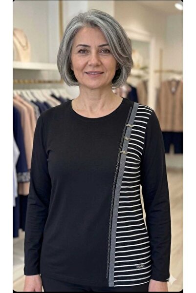 Aylin New Season Zero Collar Embroidered Long Sleeved Classic Combed Cotton B...