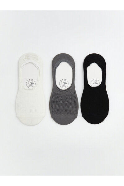 LC Waikiki Non-Slip Heel Women's Ballerina Socks 3-Pack
