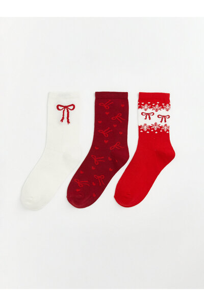 LC Waikiki Bow Patterned Women's Ankle Socks 3-Pack