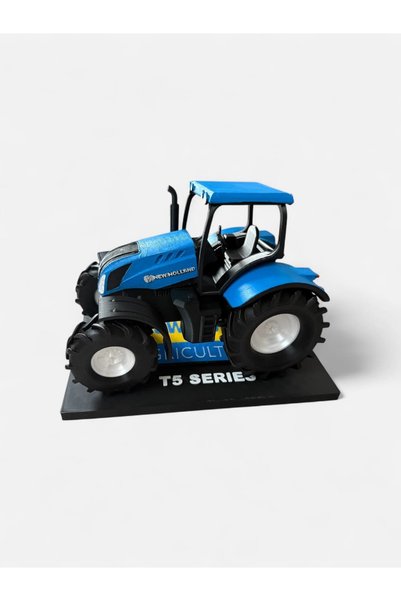 Atelye.store New Holland T5 Series 3D Printed Tractor Model (Decorative Model with Stand)